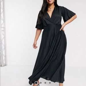 ASOS curve kimono pleated maxi dress